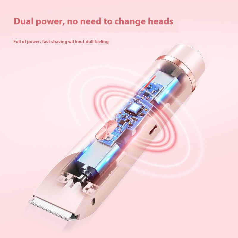 2 in 1 Hair Remover Women'S Double Head Shaver Private Pubic Hair Trimmer Electric Razor Wet Dry Electric Body Hair